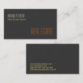 グレーモダンイエローオレンジエージェント名刺 名刺 (正面/裏面)