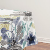 グレーモダンイエローフローラ水の色パターン テーブルクロス (インサイチュ)