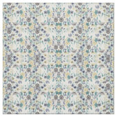 グレーモダンイエローフローラ水の色パターン ファブリック (見本)