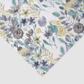 グレーモダンイエローフローラ水の色パターン 薄葉紙 (詳細)