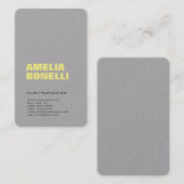 グレーモダンイエローミニマはっきりしたリストプロフェッショナル 名刺 (正面/裏面)