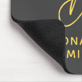 グレーモダンイエローモノグラム マウスパッド (コーナー)