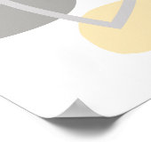 グレーモダンイエロー抽象芸術パターン ポスター (角)