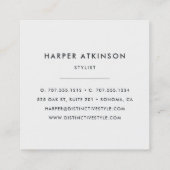 グレーモダンイカットパターン（の模様が）ある スクエア名刺 (裏面)