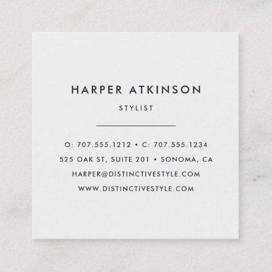 グレーモダンイカットパターン（の模様が）ある スクエア名刺 (裏面)