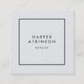 グレーモダンイカットパターン（の模様が）ある スクエア名刺 (正面)