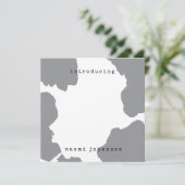 グレーモダンウォーター色ベビー発表 招待状 (スタンド正面)