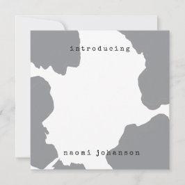 グレーモダンウォーター色ベビー発表 招待状