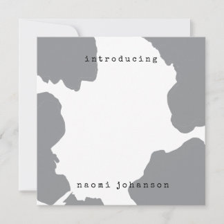 グレーモダンウォーター色ベビー発表 招待状