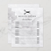 グレーモダンウォーター色洗浄サロンサービスメニュー (正面/裏面)