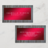 グレーモダンウォールレッドユニークトレンディークリエイティブ 名刺 (正面/裏面)