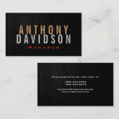 グレーモダンウッド巨大な手紙の名刺 名刺 (正面/裏面)