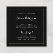 グレーモダンウッド幾何学的ブラックフレーム手作り スクエア名刺 (裏面)