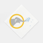 グレーモダンウミニマルゾウ赤ちゃんシャワー誕生日 スタンダードランチョンナプキン (角)