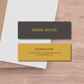 グレーモダンエレガントイエローコンサルタントネットワーキング スキニー名刺