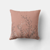 グレーモダンエレガントフラワーオンライトニュートラルコーラル クッション (裏面)