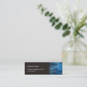 グレーモダンエレガントブルー回路コンピュータの修復 スキニー名刺 (スタンド正面)