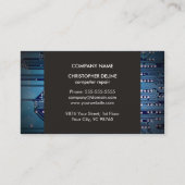 グレーモダンエレガントブルー回路コンピュータの修復 名刺 (正面)