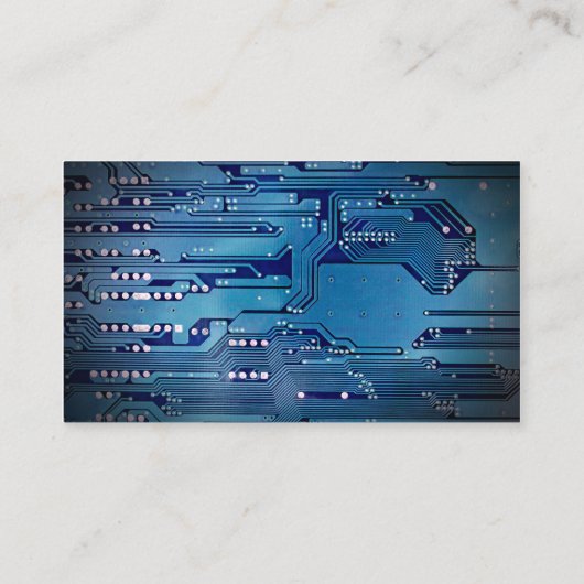 グレーモダンエレガントブルー回路コンピュータの修復 名刺 (裏面)