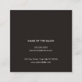 グレーモダンエレガントホワイトボビーのピンのヘアスタイリスト スクエア名刺 (裏面)