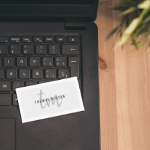 グレーモダンエレガントホワイトモノグラムのコンサルタント