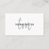 グレーモダンエレガントホワイトモノグラムのコンサルタント 名刺 (正面)