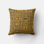 グレーモダンオレンジの波のパターン枕 クッション (裏面)