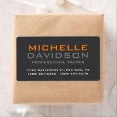 グレーモダンオレンジはっきりした文字ミニマルエレガント ラベル (インサイチュ)