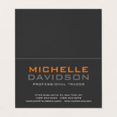 グレーモダンオレンジはっきりした文字ミニマルエレガント 名刺 (外部フラット)