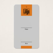 グレーモダンオレンジロゴQRコード衣料価格ラベル (正面)