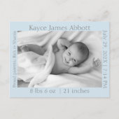 グレーモダンオンブルーベビー発表 案内ポストカード (正面)