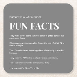 グレーモダンカスタムのおもしろいのファクト結婚リスト スクエアペーパーコースター
