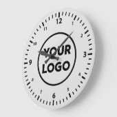 グレーモダンカスタムのビジネス・ロゴ ラージ壁時計 (傾斜)