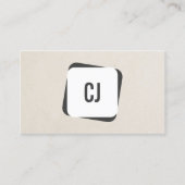 グレーモダンカッコいいホワイトモノグラムのコンサルタント 名刺 (正面)