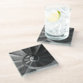 グレーモダンカーブ階段ガラスコースター ガラスコースター (アングル)