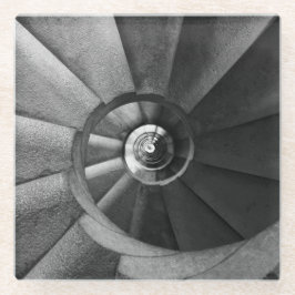 グレーモダンカーブ階段ガラスコースター ガラスコースター