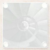 グレーモダンカーブ階段ガラスコースター ガラスコースター (裏面)