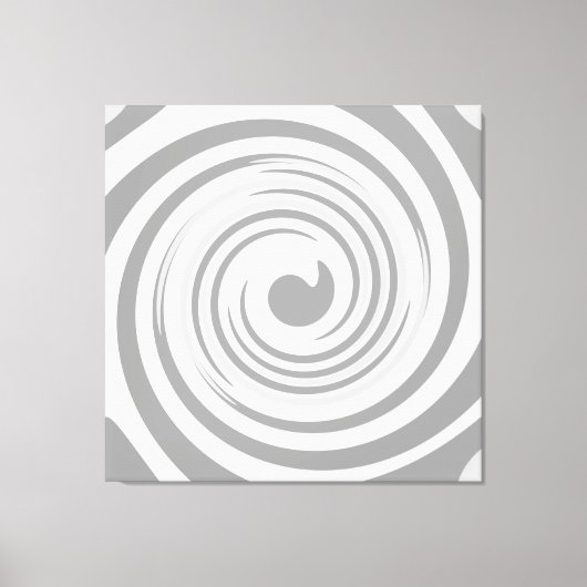 グレーモダンキャンバス印刷でのミュートされた渦巻き キャンバスプリント (正面)