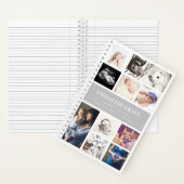 グレーモダンギャラリー10ベビーフォトコラージュ ノートブック (内側)
