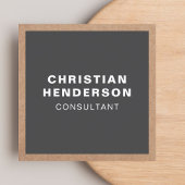 グレーモダンクエレガントラフト紙コンサルタント スクエア名刺