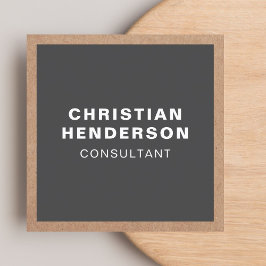 グレーモダンクエレガントラフト紙コンサルタント スクエア名刺