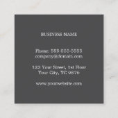 グレーモダンクエレガントラフト紙コンサルタント スクエア名刺 (裏面)