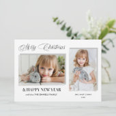 グレーモダンクリスマスタイポグラフィ2 – 写真 シーズンカード (スタンド正面)