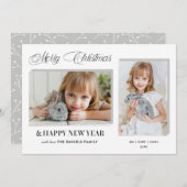 グレーモダンクリスマスタイポグラフィ2 – 写真 シーズンカード (正面/裏面)