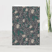 グレーモダンクリスマス植物折り畳み写真 シーズンカード (裏面)