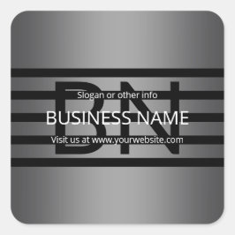 グレーモダングラディエントおよび黒の水平ストライプ色 スクエアシール