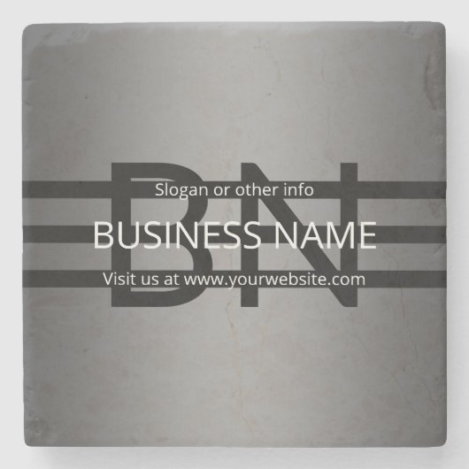 グレーモダングラディエントおよび黒の水平ストライプ色 ストーンコースター (正面)