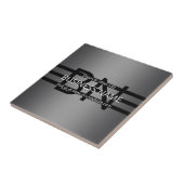 グレーモダングラディエントおよび黒の水平ストライプ色 タイル (側面)