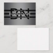 グレーモダングラディエントおよび黒の水平ストライプ色 ノートカード (正面/裏面)