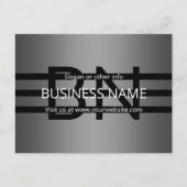 グレーモダングラディエントおよび黒の水平ストライプ色 ポストカード (正面)